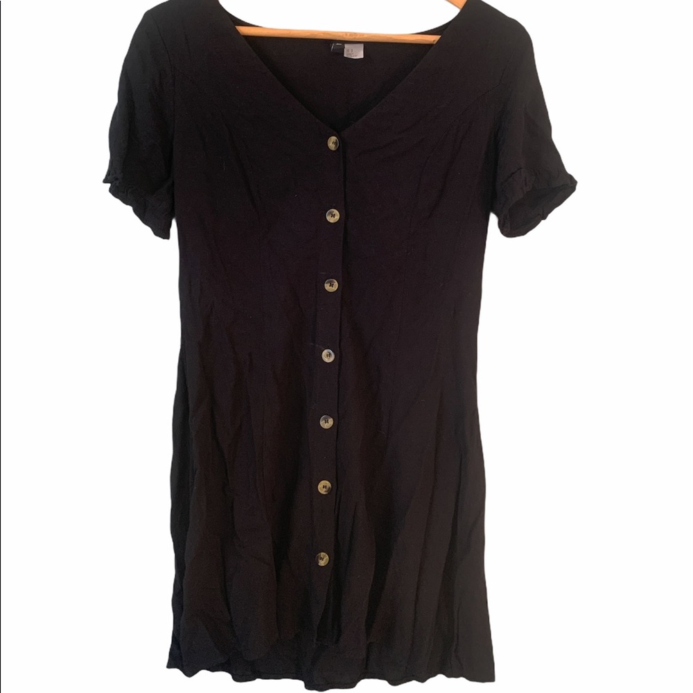 Black button up dress